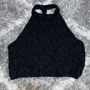 Textured black crop top